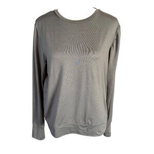 Lukka Lux long sleeve crewneck stretchy olive green top women's size small